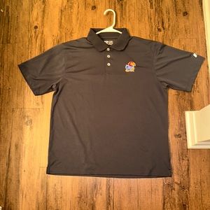 Grey Polo - University of Kansas Big 12 Conference Basketball College Apparel